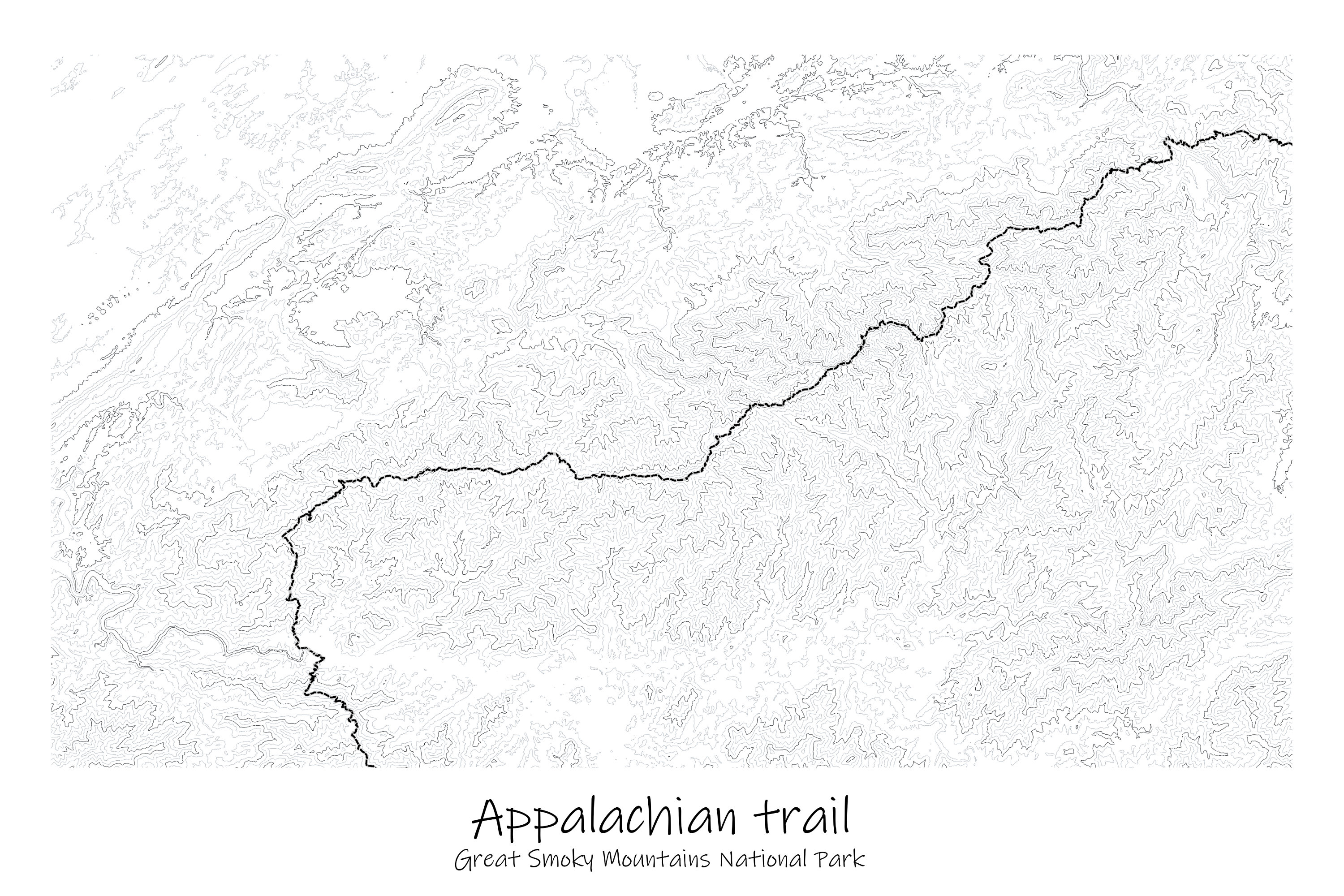 Appalachian Trail Topographic Map Poster Great Smoky Mountains Il Fullxfull.5330575644 Nn2b 