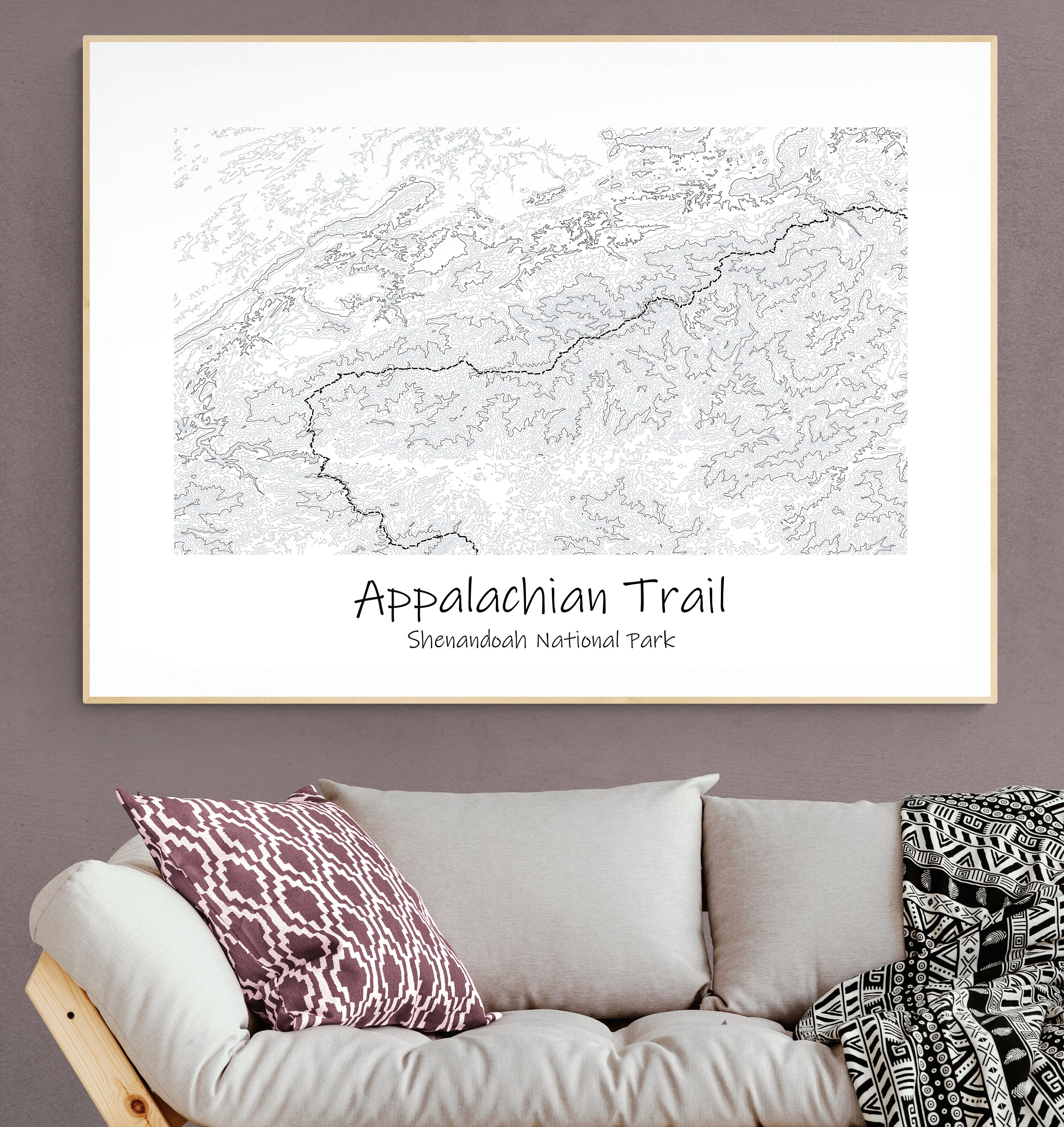 Appalachian Trail Topographic Map Poster Shenandoah Trail Hiking Il Fullxfull.3584211687 86p7 