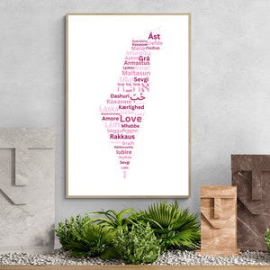 Israel Love Map Print, Jüdische Peace Map Art Poster, Jerusalem Jüdisch, Country Map Art, Raum Wand Büro Dekor, Gedrucktes Poster, Einzigartiges Geschenk
