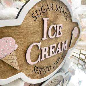 Ice Cream Wooden Sign Decor | Candy Treat Table Decor | Birthday Decor | Gifts | Ice Cream Shack