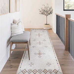 Scandinavian Runner, Livingroom Rug, Beige Soft Rug, Home Decor, Washable Area Rug, Multi Size, Home Decoration, Pastel Area Retro Rug