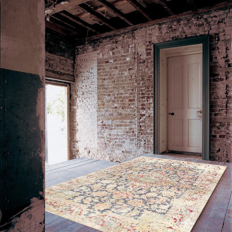 Decorative Carpet, Ethnic Area Rug, Farmhouse Carpet, Antique Look