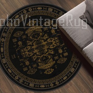 Boho Navy Blue Runner, Anti-slip Living Room Floor Mat, Non-shedding ...