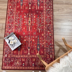 Red Runner, Floor Throw Carpet for Kitchen, Bedroom, Living Room, Stairs Rugs, Oriental Runner, Hallway Runner Rug, Bathroom Area Rugs