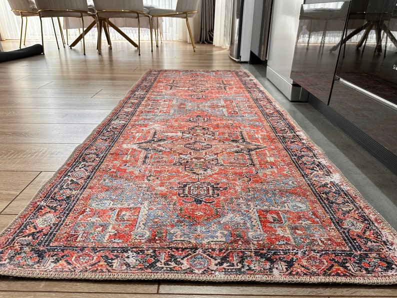 Turkish Area Rug, Vintage Style Rug, Ethnic Rug, Hallway and Kitchen