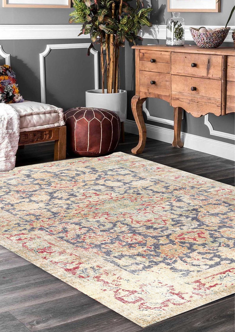 Decorative Carpet, Ethnic Area Rug, Farmhouse Carpet, Antique Look