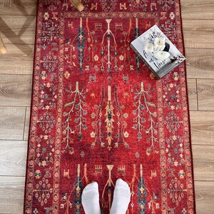 Red Runner, Floor Throw Carpet for Kitchen, Bedroom, Living Room ...
