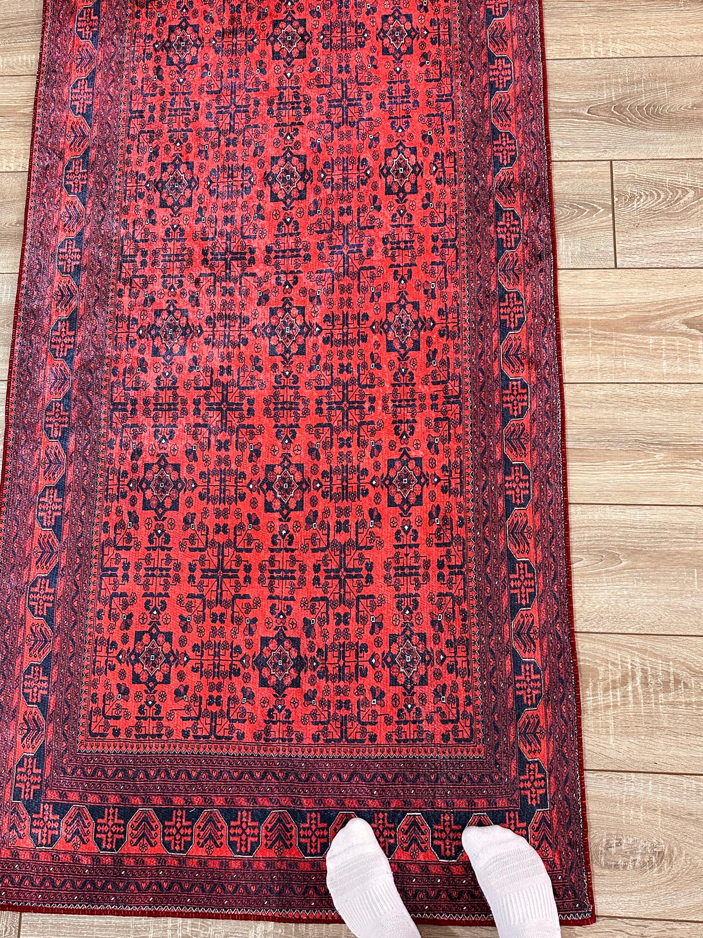 Red Bokhara Style Carpet, Turkish Area Rug, Red Livingroom Rug - Etsy