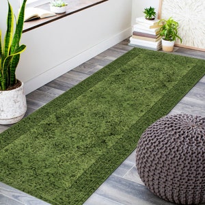 Great Green Runner, Entree Rug, Oriental Rugs for Living Room, Perfect for Newlyweds, Farmhouse Boho Rug, Area Rug Oversize, Dining Room Rug