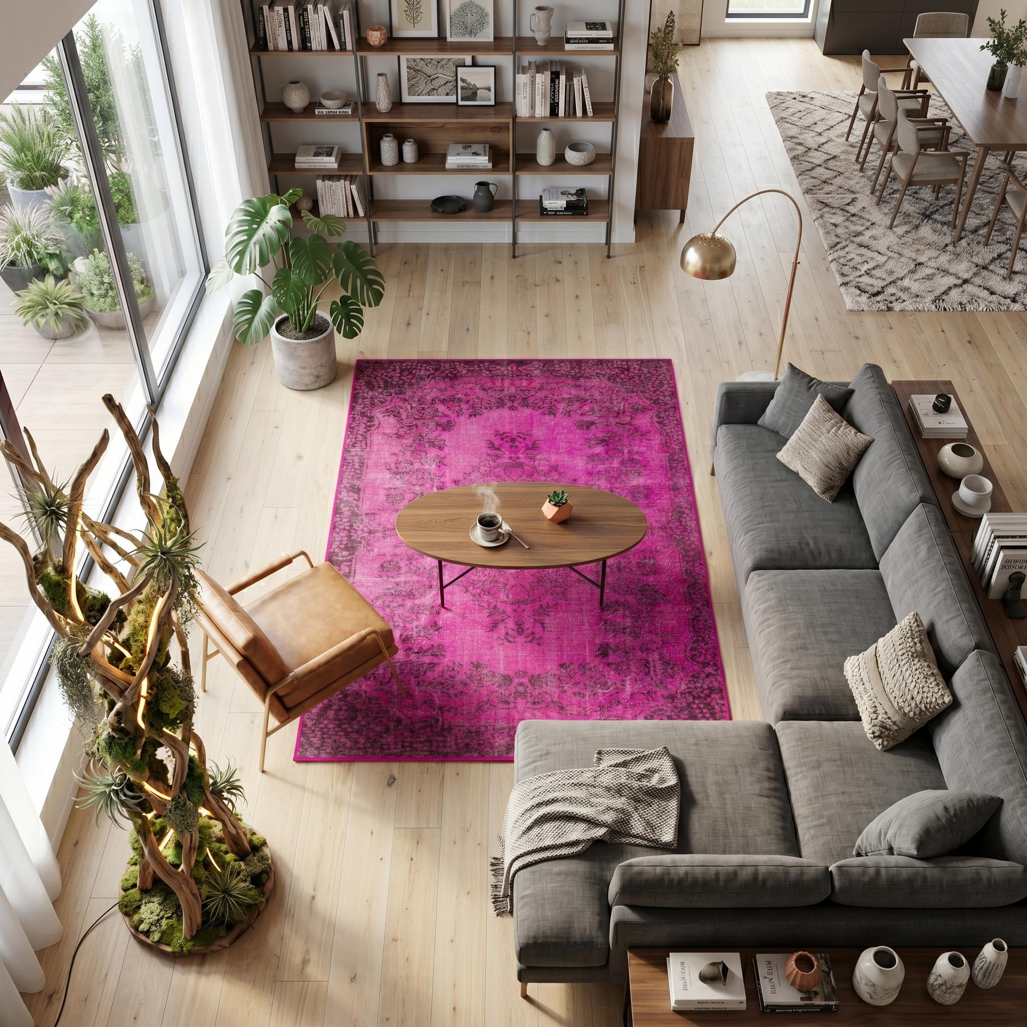 Fuchsia/pink Turkish Rug, Luxurious Bedroom Rug, Turkish Area Rug
