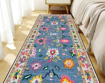 Bedroom Area Rug, Blue Luxury Rug, Bedroom Runner, Farmhouse Carpet, Livingroom and diningroom Rug, Turkish Large Rug, Corrridor Area Rug