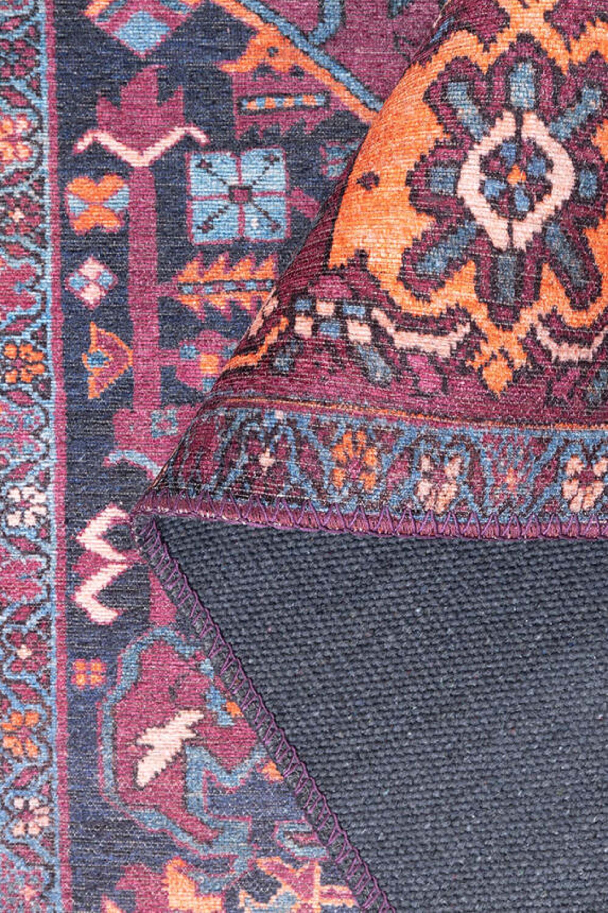 Purple/burgundy Round Rug, Elegant Bordeaux Rug for Living Room, Maroon ...