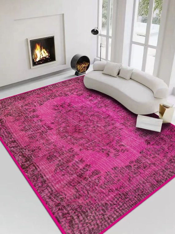 Fuchsia/pink Turkish Rug, Luxurious Bedroom Rug, Turkish Area Rug