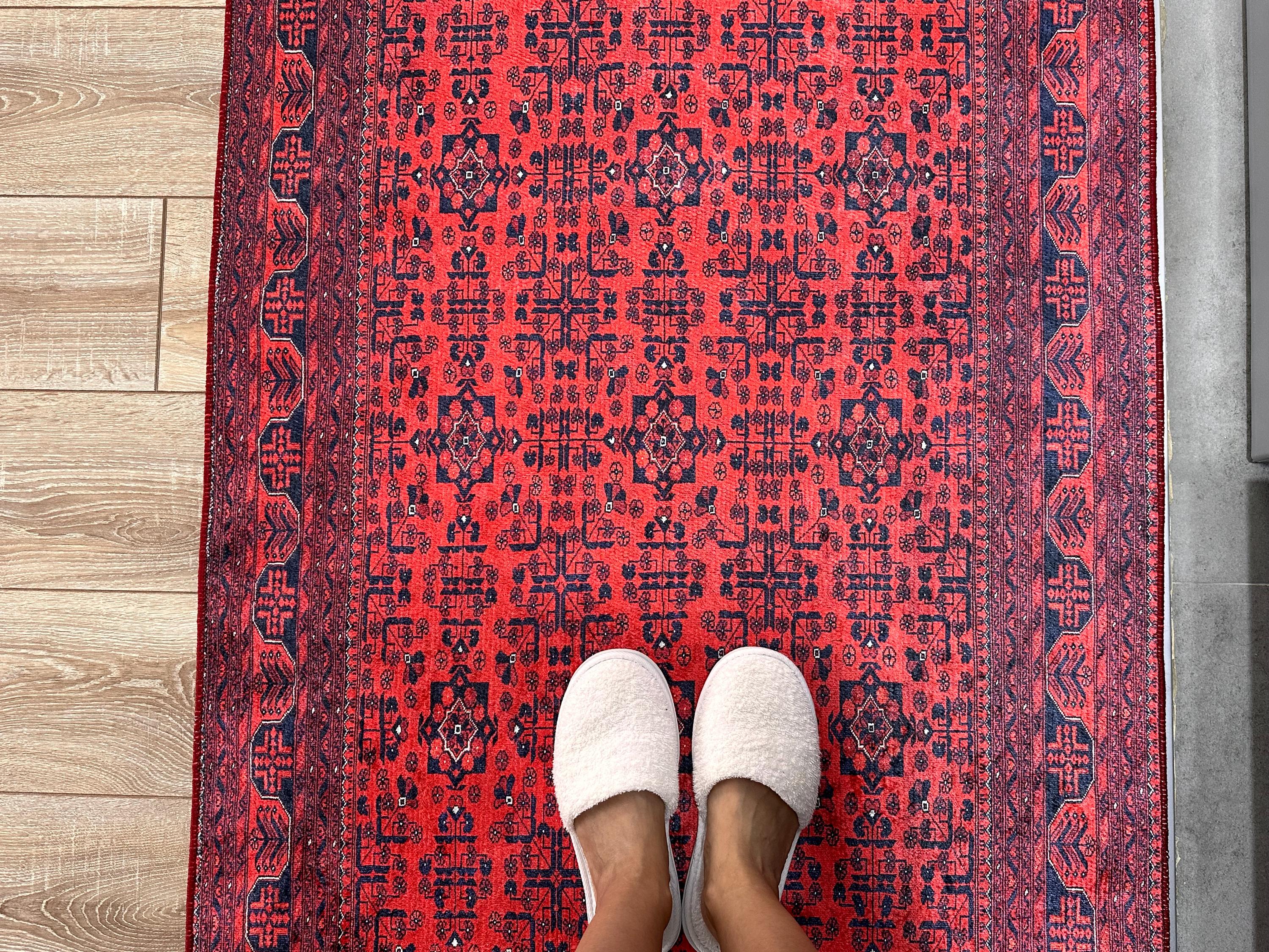 Red Bokhara Style Carpet, Turkish Area Rug, Red Livingroom Rug - Etsy