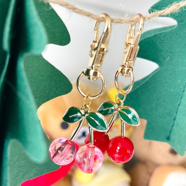 Cute Cherry Key Charm-Lovely Gift-Backpack Charm-Trendy Key Charm-High Quality Key Charm-Kawaii Key Chain-Adorable Key Chain-Handmade