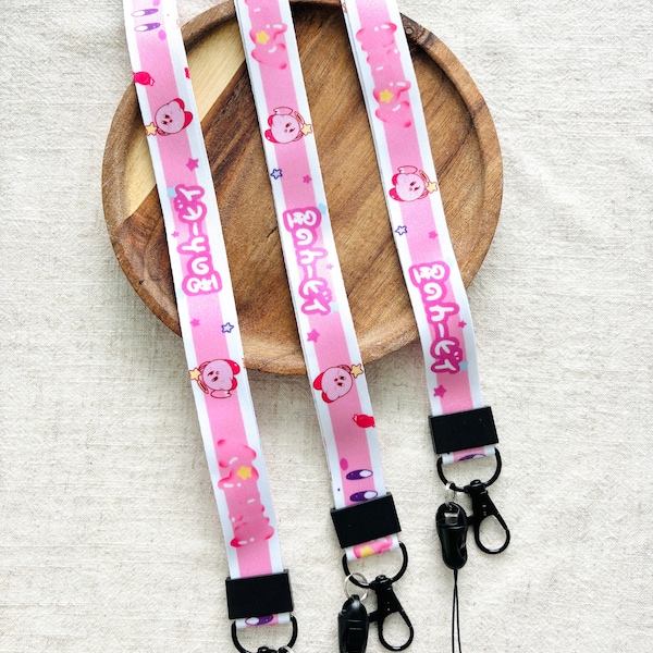 Pink Friend Lanyard-Cute Japanese Anime Lanyard-Keychain Holder-Badge Strap-Keys Lanyard-Kawaii Key Lanyard-High Quality ID holder