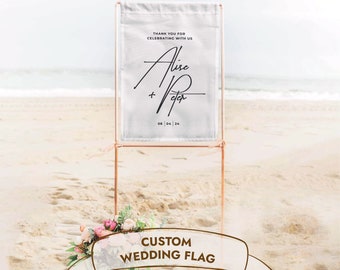 Benutzerdefinierte Hochzeitsbanner, personalisierte Namen und Datum, Außendekor, Willkommensschild, benutzerdefinierte Monogramm-rustikale Boho-Dekoration, Jubiläumsgeschenk