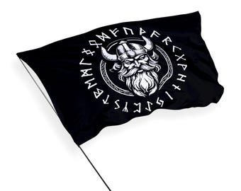 Nordic Viking Banner, Scandinavian Odin Viking Flag, Norse Viking Banner, Unique Design. Premium textile quality. Various sizes and designs