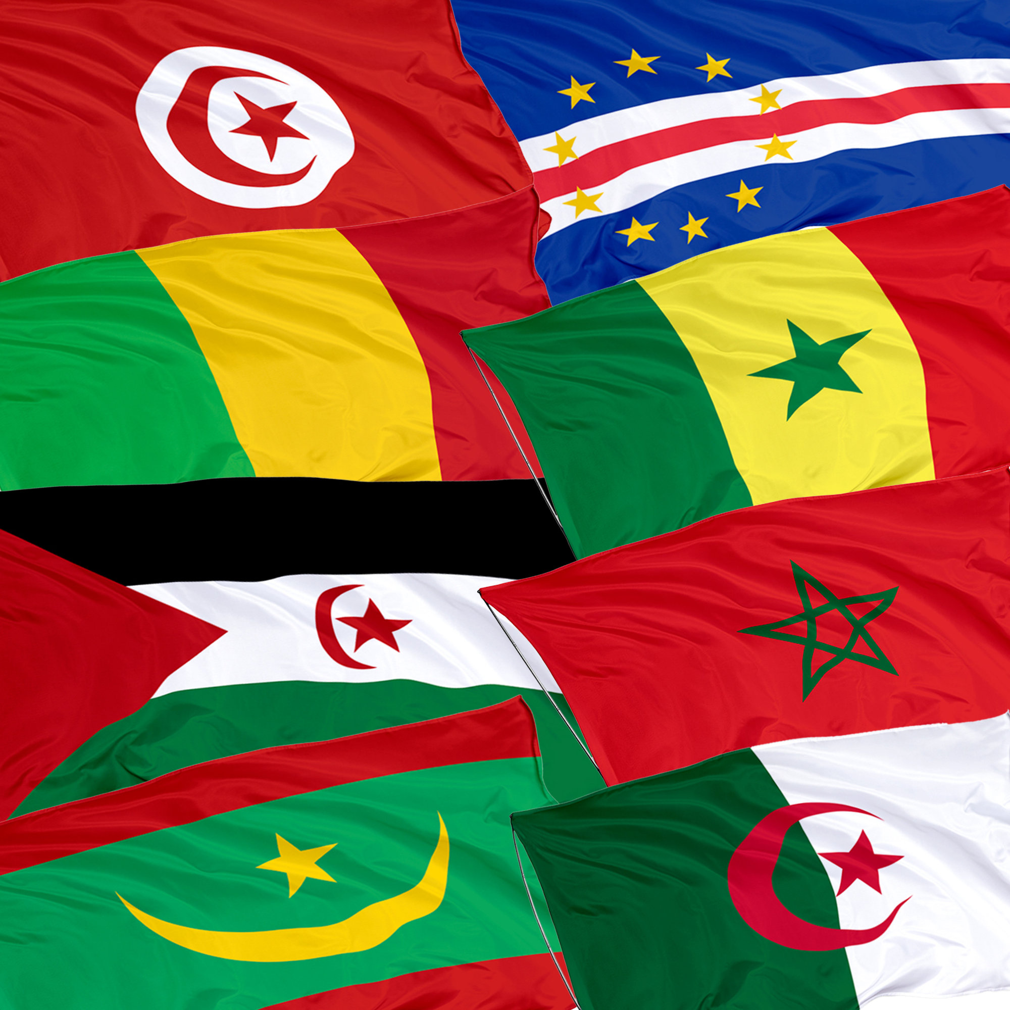National Flags of African Countries: Algeria, Cape Verde