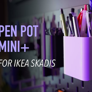 Pen Pot Mini+ For Ikea Skadis - Fits 15-20 Pens - Available in multiple colours!
