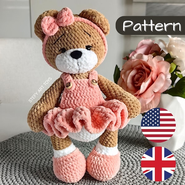 Amigurumi crochet pattern Emma the Bear in English