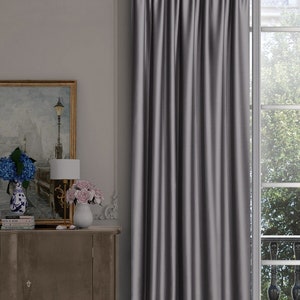Par de cortinas opacas, cortinas de tamaño personalizado para sala de estar, cortinas térmicas de dormitorio opacas, opciones de ancho y color, %100 de apagón