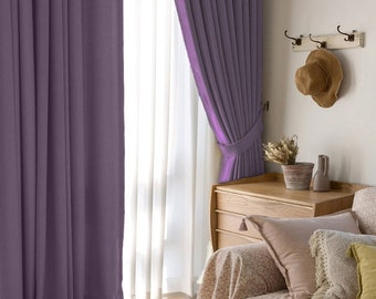 Custom Size Blackout Velvet Curtain,Luxury Blackout Window Treatments,Curtains For Living room,Curtains Bedroom, Purple Curtain, rod pocket