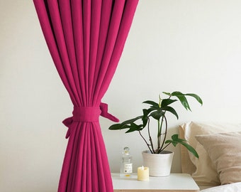 Custom Size Velvet Curtain,Many Width Options,Luxury Blackout Curtain,Curtains For Living room,Blackout Curtains for bedroom,Fuchsia Curtain