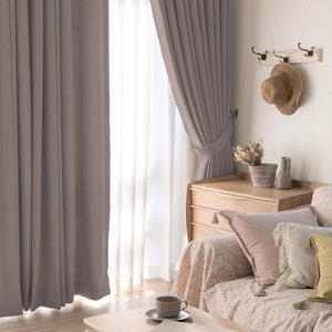 Rideau de velours occultant de taille personnalisée à 2 panneaux, rideaux de fenêtre occultants de luxe pour salon, chambre à coucher, panneaux de rideau de couleur vison avec passe-tringle