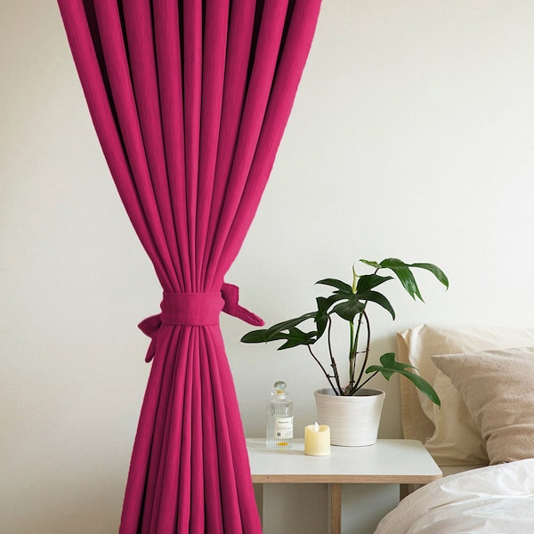 Rideau de velours de taille personnalisée, nombreuses options de largeur, rideau occultant de luxe, rideaux pour salon, rideaux occultants pour chambre à coucher, rideau fuchsia