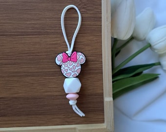 Silicone Bead Zipper Pull with Whimsical Mouse Design - Durable & Colorful Accessory for Kids