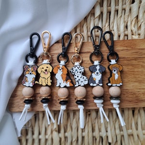 Dog Keychain | Collie | Golden Retriever | Charles Spaniel | Dalmatian | Australian Shepherd | Boxer | Gift for dog lover