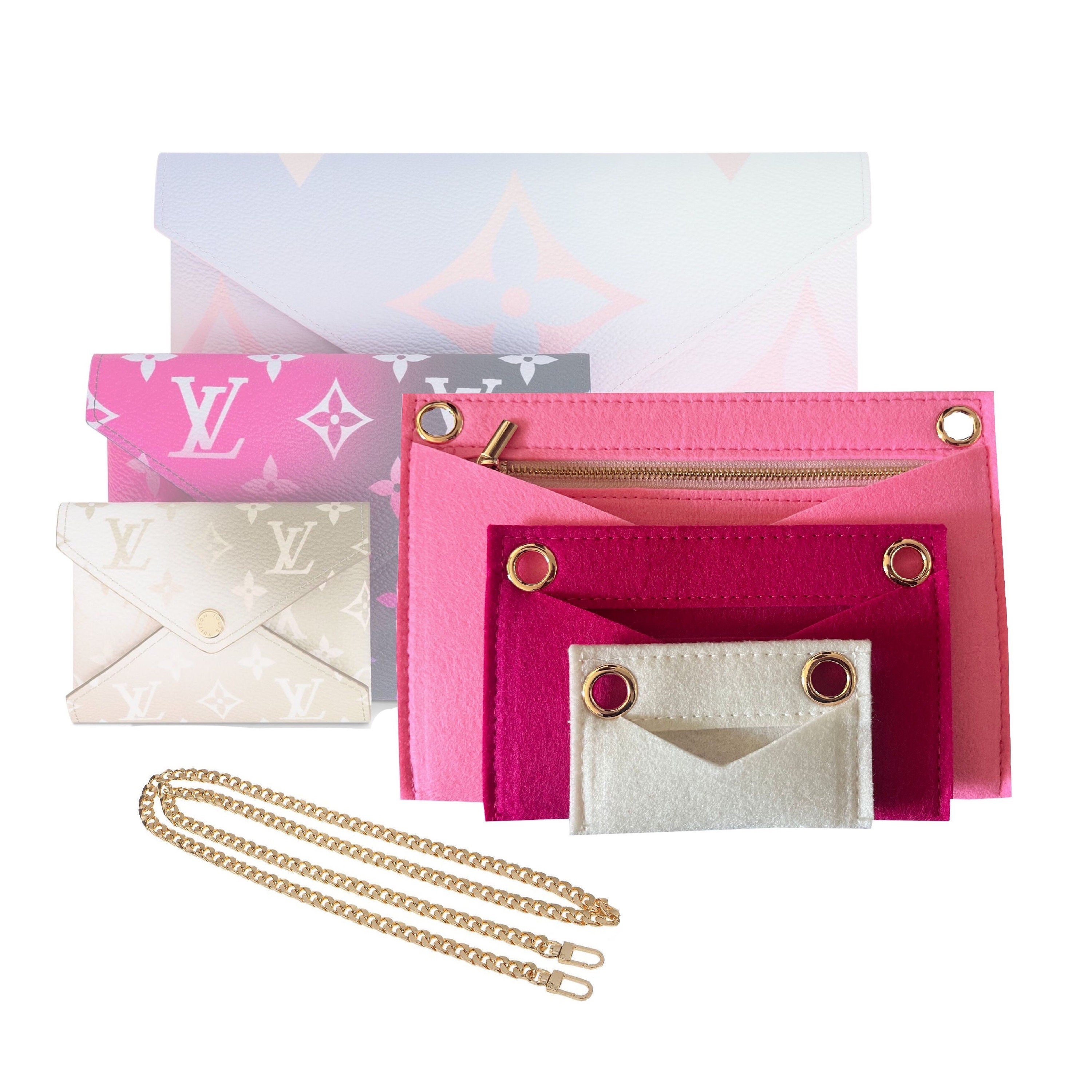 LV Kirigami Pouch Pink Red Insert / Organizer / Shaper / Extended D Ring  From US