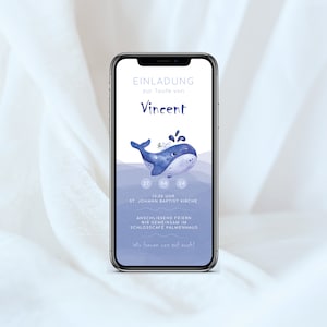 Invito digitale al battesimo con dati personalizzati da inviare tramite WhatsApp | balena