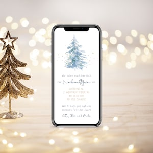 Invitation numérique pour Noël avec données personnalisées à envoyer via WhatsApp | sapin