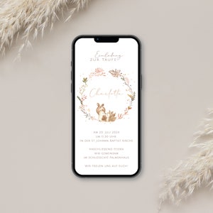 Convite digital para batizado com dados personalizados a ser enviado via WhatsApp | Cervo