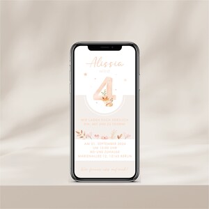 Convite digital de aniversário com detalhes personalizados para enviar via WhatsApp | Números e animais
