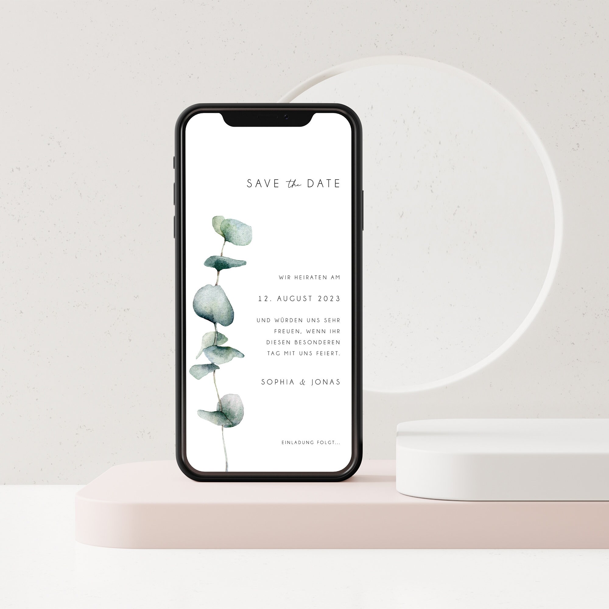 Digital Save the Date Card for the Wedding With Personalized Data