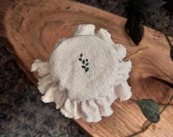 Handmade Embroidered Jar Topper: Cotton Sourdough Accessory