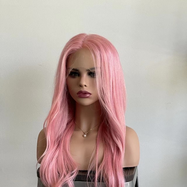 100% Virgin Human Hair | Cherry Pink One Tone Glueless HD Lace Front Wig