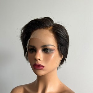 100% Virgin Human Hair | Black with Silver Strands Salt and Pepper HD Full Lace Wig