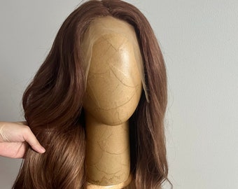 100% Virgin Human Hair | Toffee Brown with Dark Toffee Blonde Babylights Balayage Glueless HD Lace Front Wig