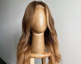 100% Virgin Human Hair | Gold Tone Honey Blonde with Golden Brown Balayage Glueless HD Lace Front Wig