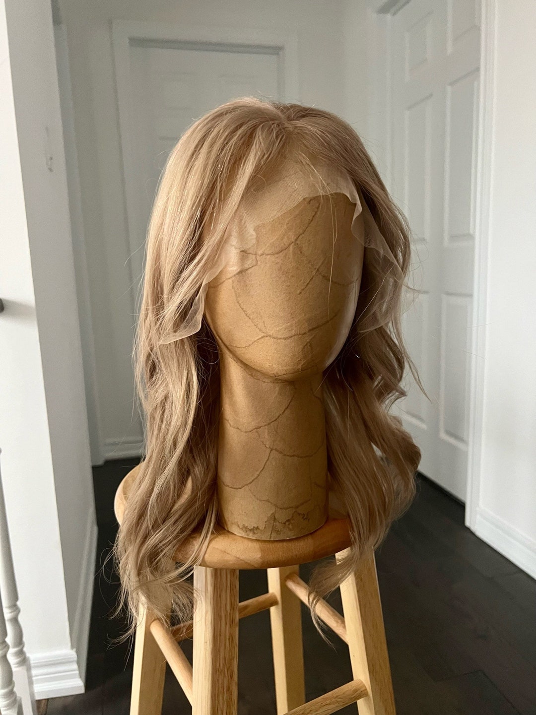 Custom Wig Oatmeal Blonde With Fringes Virgin Human Hair Etsy