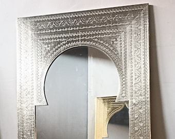 Decorative Mirror, Moroccan Mirror, large mirror, silver Mirror, Wall Mirror, full lenght  mirror, floor mirror, bathroom mirror,