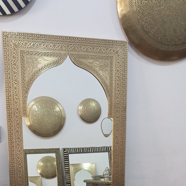 Miroirs, large Miroir, Miroir de voyance, Miroir marocain, Miroir doré, miroir mural, Cadre fait main, Maison déco, livraison gratuite