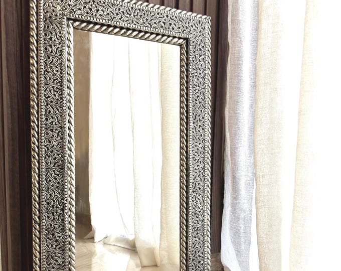 Featured listing image: Floor Mirror Wall large mirror full lenght Mirror Wall decor brass mirror antique long wide dining room mirror full body mirror oversized