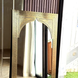 Full length mirror frame ,Large Moroccan Mirror, Gold Wall Decor, floor Mirror image 9