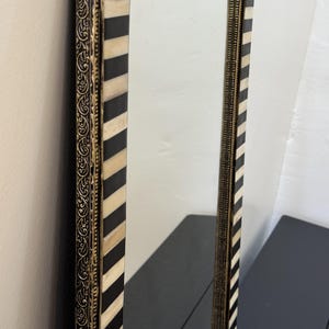 Large Decorative Bone Mirror Frame Golden Brass luxury Home Decor image 6
