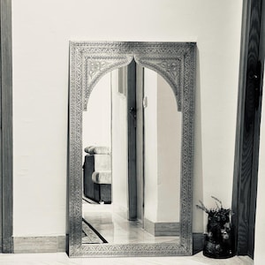 Full length mirror frame ,Large Moroccan Mirror, Gold Wall Decor, floor Mirror image 11